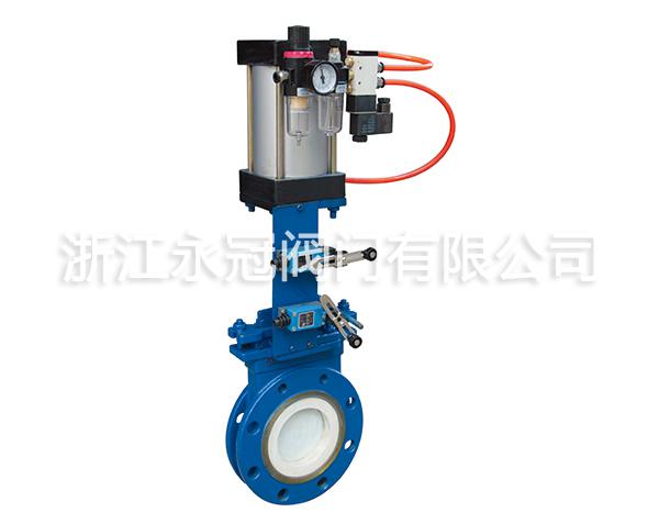 氣(qi)動刀閘(zhá)閥PZ673TC