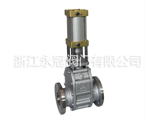 不鏽(xiu)鋼氣動陶瓷雙(shuāng)閘闆閥Z644TC